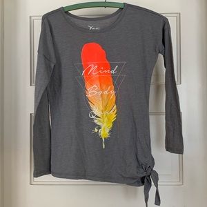 Old Navy Active Go Dry Girls L 10/12 Regular long sleeve side tie shirt